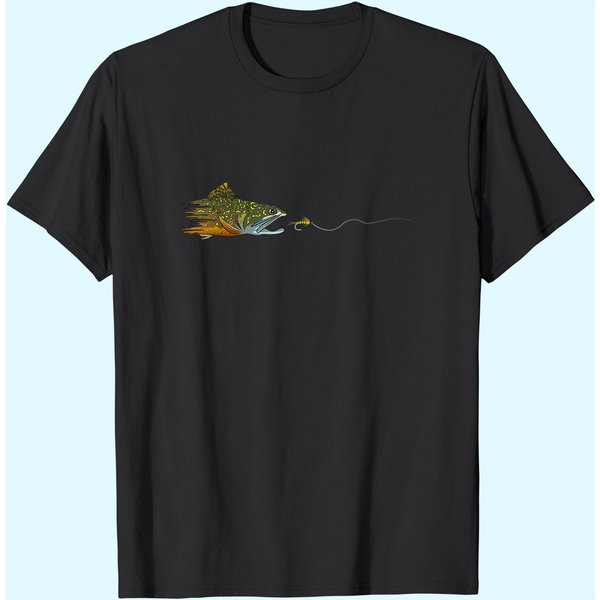 Fly Fishing Brook Trout Dry Fly Tying Fisherman T-Shirt-image