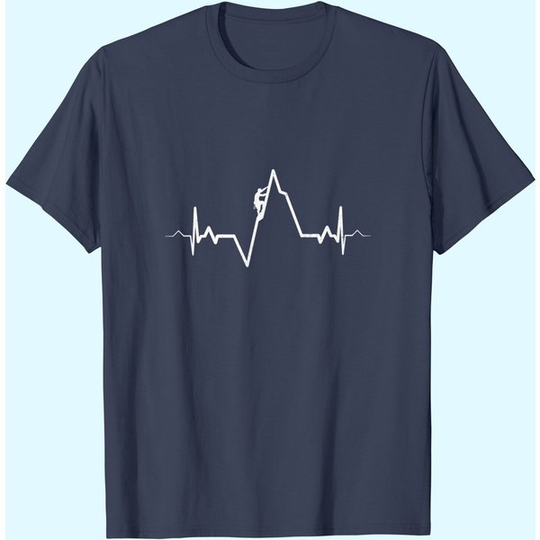 Climbing Heartbeat Rock Mountain Bouldering T Shirt-image