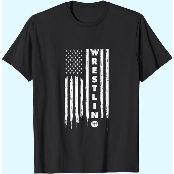 Vintage American Flag Wrestling Quote T Shirt-image