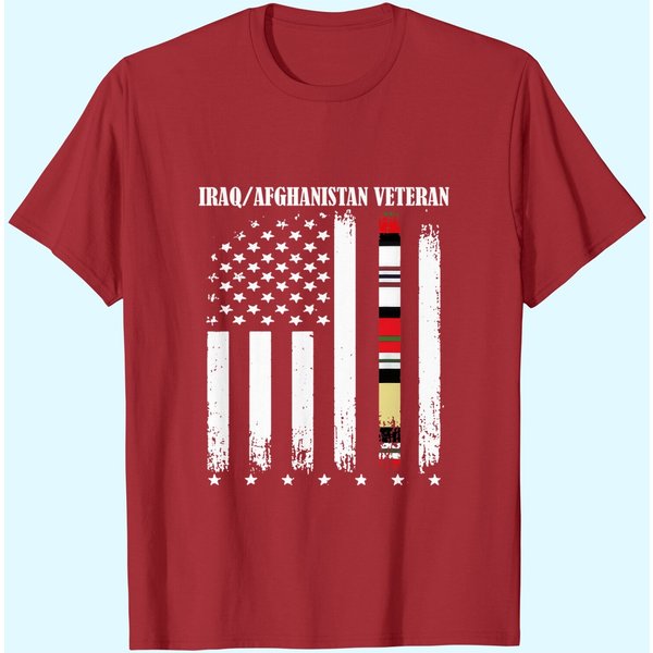Proud Iraq Afghanistan Veteran Flag T Shirt-image