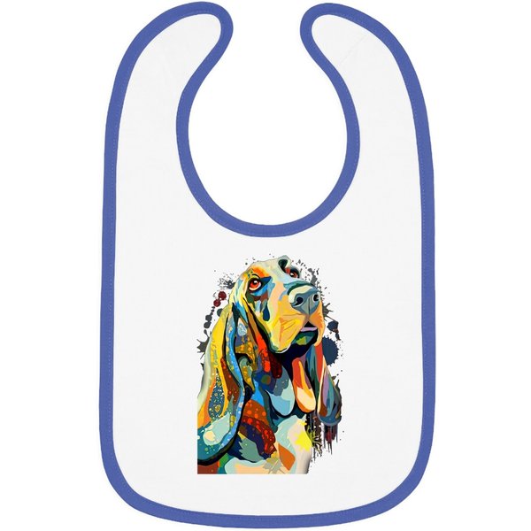 Basset Hound Hand Drawn Dog Lover Owner Paint Baby Bib-image