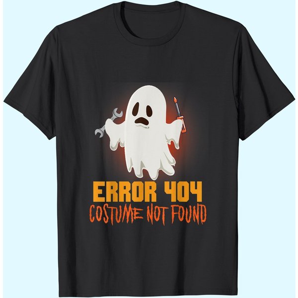 Ghost Halloween Error 404 Costume Not Found Shirt-image