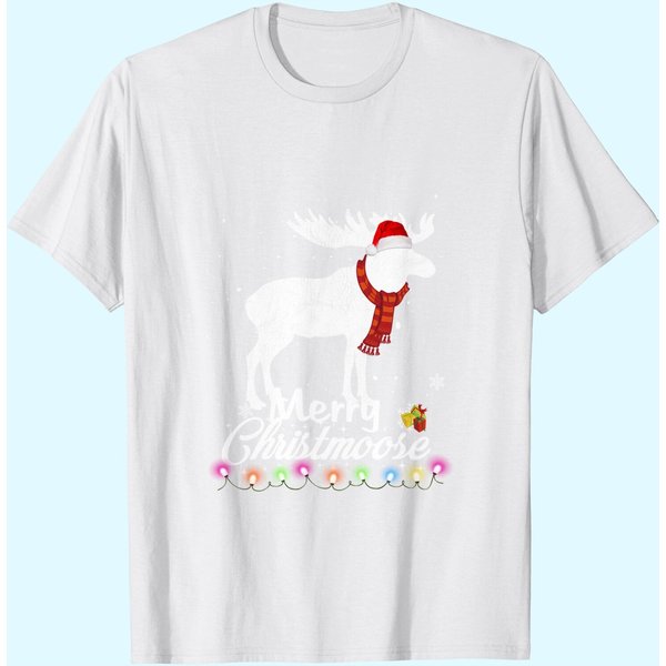 Merry Christmoose: Funny Christmas Moose Pajama T-Shirt-image
