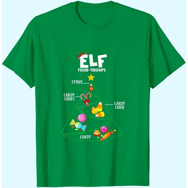 Food Groups Elf Buddy Christmas T-Shirt-image