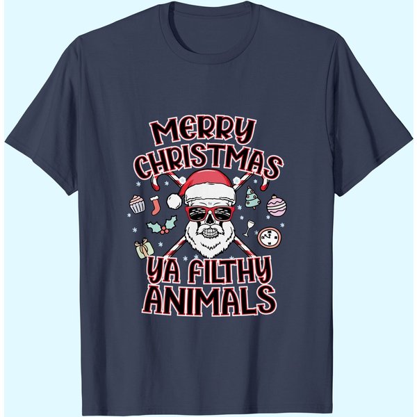 Merry Christmas Ya Filthy Animals Christmas Xmas Party T-Shirt-image