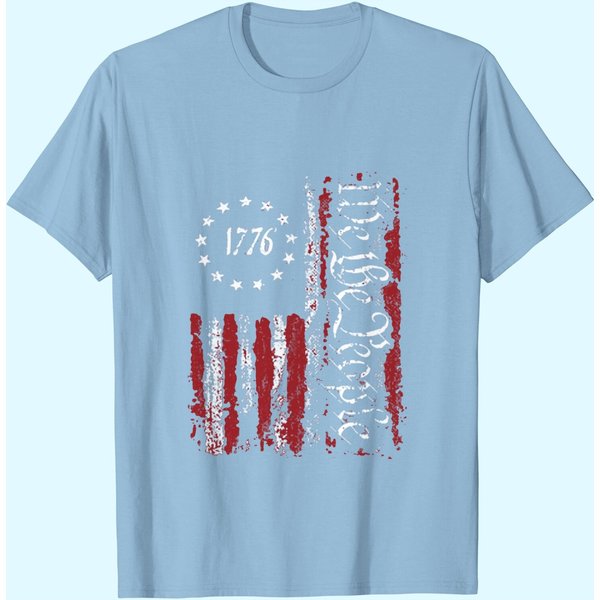 Vintage Old American Flag Patriotic 1776 We The People Usa T-Shirt-image