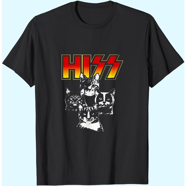 Hiss Funny Cute Cat Mom Kitten Cats Lover Rock Gift Tee-image