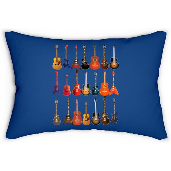 Cute Guitar Rock N Roll Musical Instruments Lumbar Pillow-image