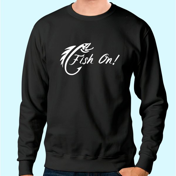 Fish On Fishing Hook Bait Fisherman Gift Idea Fishing Lover Sweatshirt-image