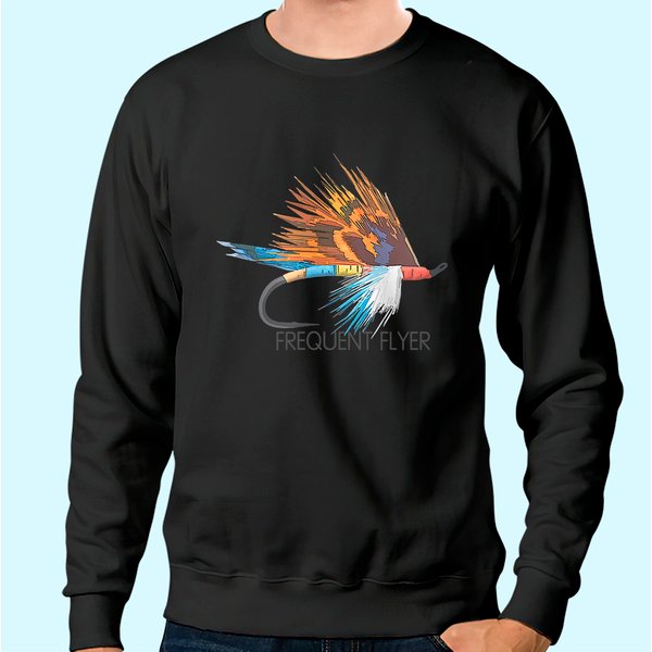 Colorful Frequent Flyer Fly Fishing Fly Fish Trout Fishing Sweatshirt-image