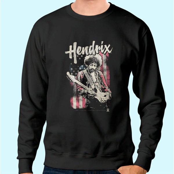 Jimi Hendrix - Mens Flag Hendrix Sweatshirt-image