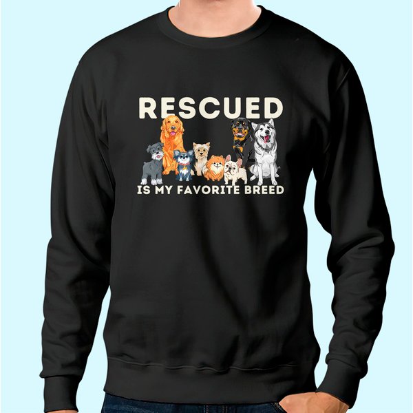 Rescued Is My Favorite Breed - Animal Rescue Sweatshirt-image