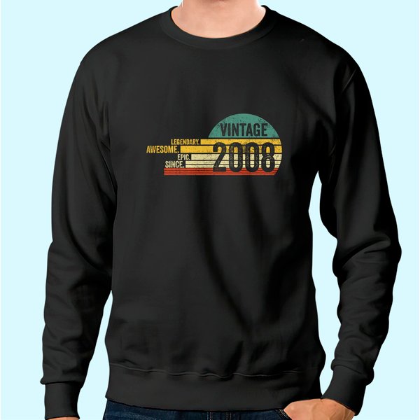 13 Year Old Legendary Vintage Awesome Birthday 2008 Sweatshirt-image