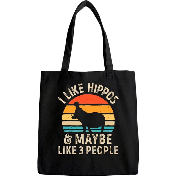 I Like Hippos And Maybe Like 3 People Hippo Hippopotamus Tote Bag