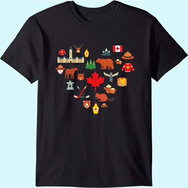 Canadian Vintage Symbols Canada Flag Maple Leaf Rcmp T Shirt-image