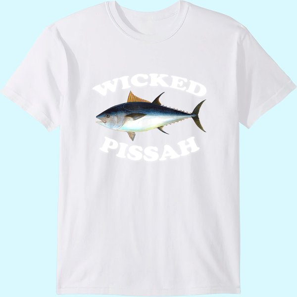 Wicked Pissah Bluefin Tuna Illustration Fishing Angler Gear T Shirt-image