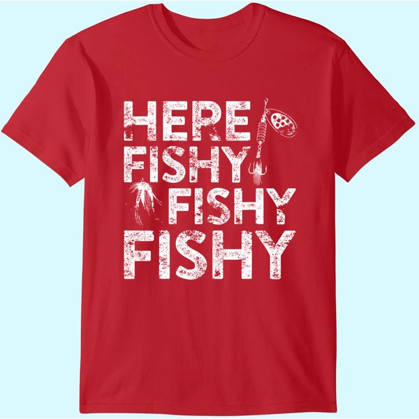Here Fishy Fishing T-Shirt-image