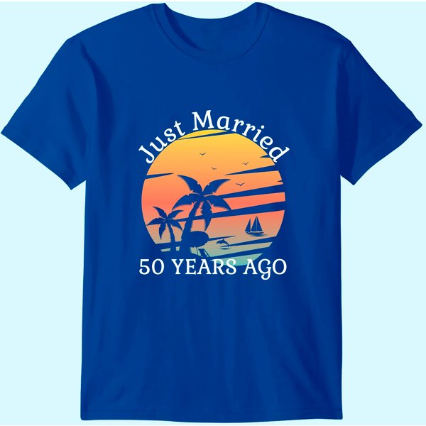 50Th Wedding Anniversary Cruise Just Married 50 Years Gift T-Shirt-image