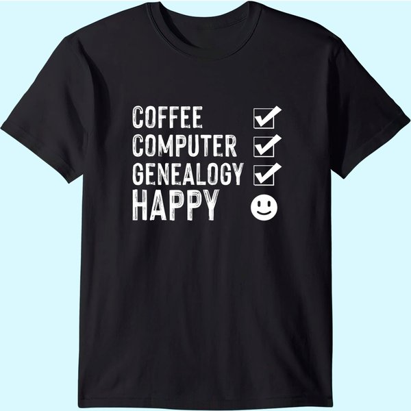 Coffee Computer Genealogy Genealogist Ancestry Lineage Gift T-Shirt-image