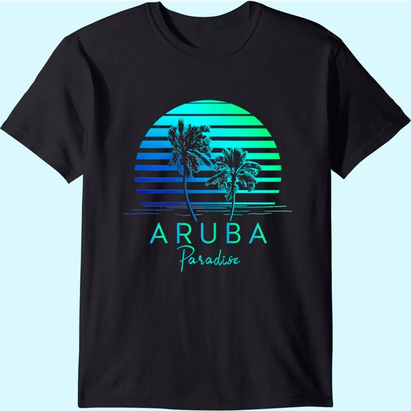Aruba Beach Tropical Vibes Vacation Souvenir T Shirt-image