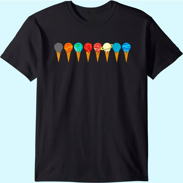 Solar System Ice Cream Planets T-Shirt-image