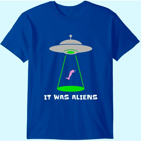 Funny Amputee Leg Amputation Ufo Alien Abduction Joke T-Shirt-image