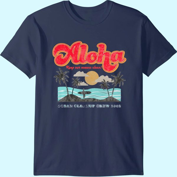 Aloha Hawaii Vintage Hawaiian Beach T Shirt-image