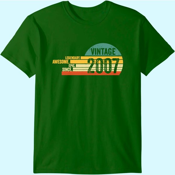 14 Year Old Legendary Vintage Awesome Birthday 2007 T-Shirt-image