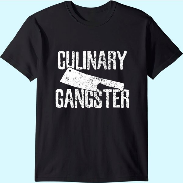 Black Chef Cook Cooking Culinary Gangster Vintage Black T-Shirt Small-image