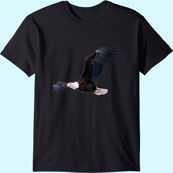 Elegant American Bald Eagle In Flight Photo Portrait T-Shirt-image