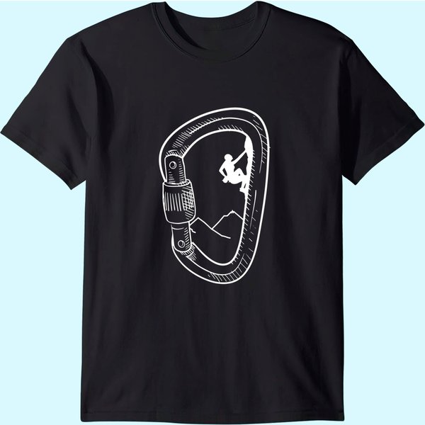 Rock Climbing Shirt Carabiner Mountain Tee Climber T Shirt-image