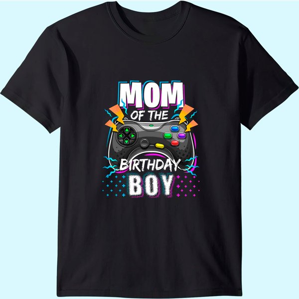 Mom Of The Birthday Boy Matching Video Gamer T Shirt-image