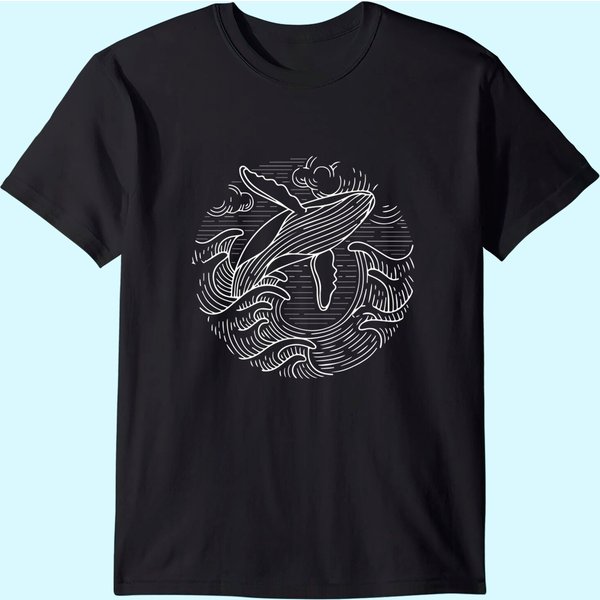 Ocean Waves Humpback Whale T Shirt-image