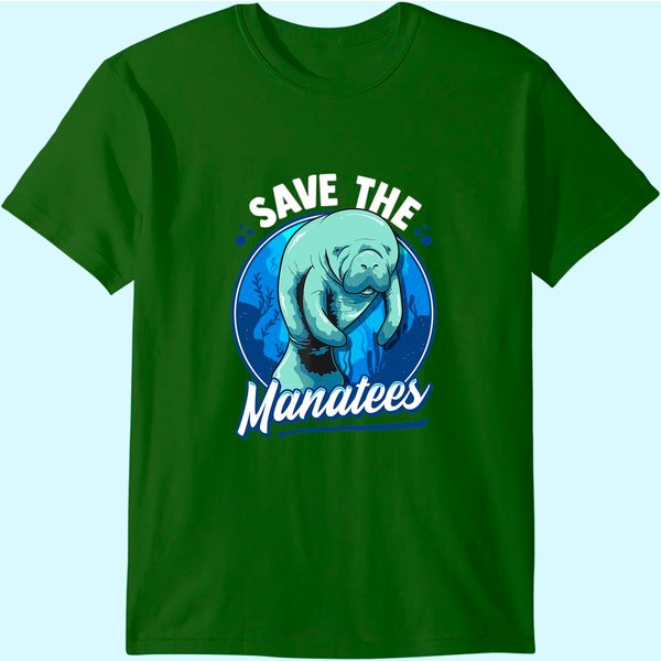Save The Manatees Cute Sea Cow Dugong T Shirt-image