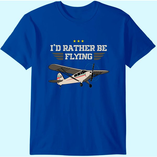 Plane Pilot I'd Rather Be Flying Aviation Gift Rc Model T-Shirt-image