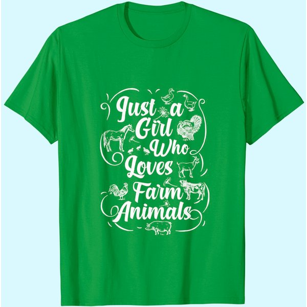 Just A Girl Who Lovers Farm Animals Classic T-Shirt-image