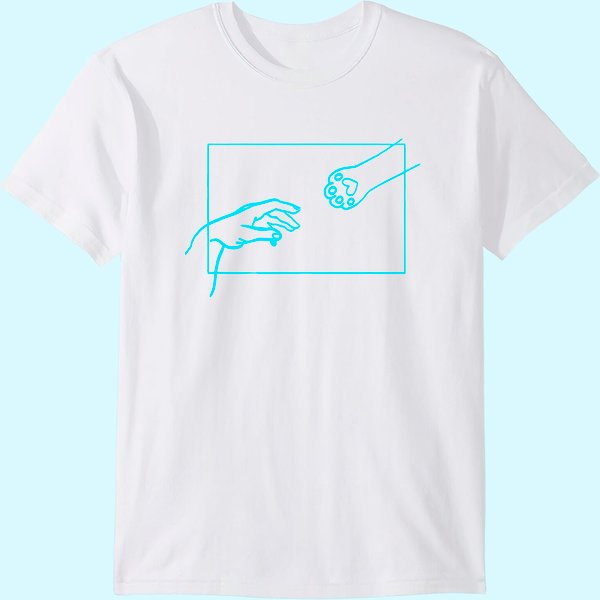 The Creation Of Adam Cat For Men Women Kid T-Shirt-image