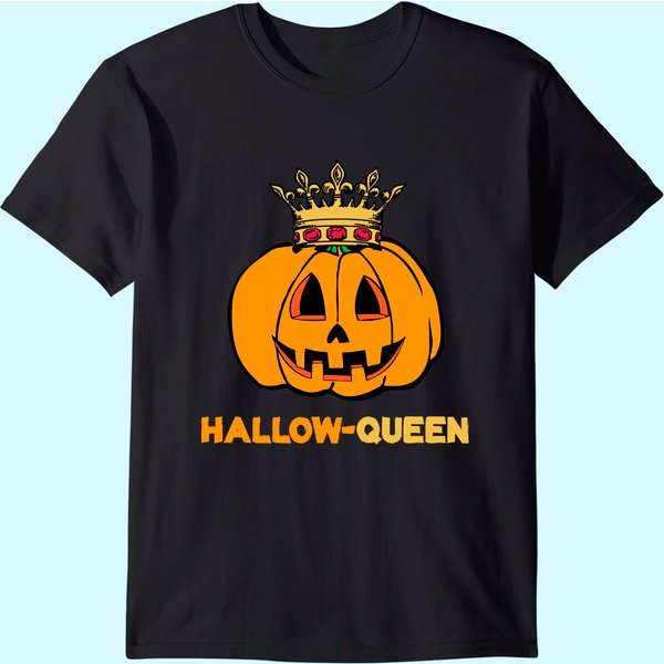 Funny Hallow Queen Costume For Halloween Party Lovers T-Shirt-image