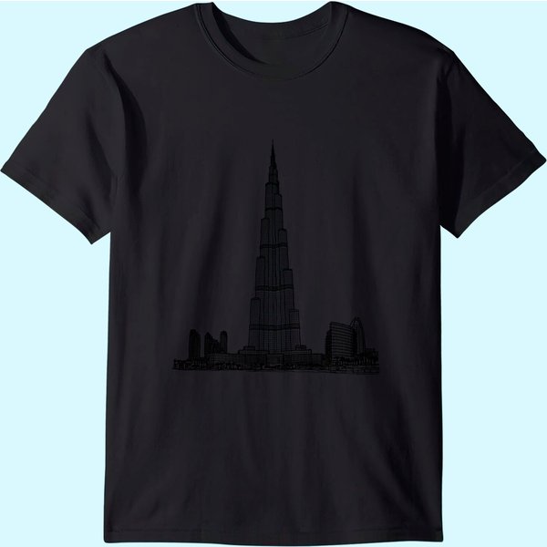 Dubai Uae With World's Tallest Building Burj Khalifa T-Shirt-image
