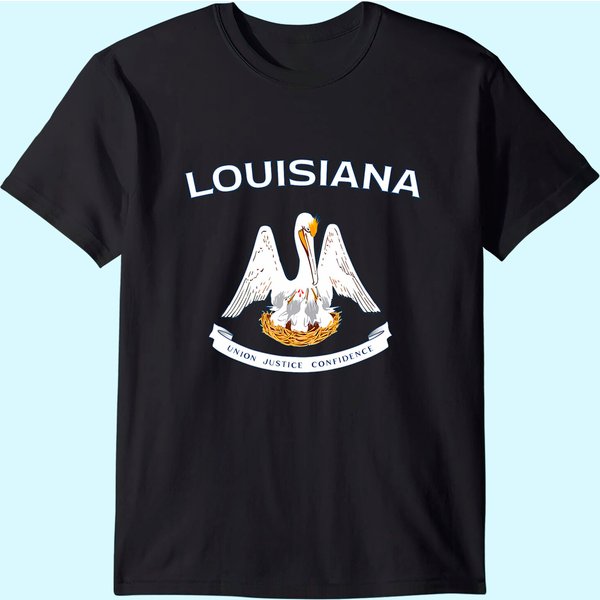 State Of Louisiana Flag Pelican La New Orleans Baton Rouge T Shirt-image