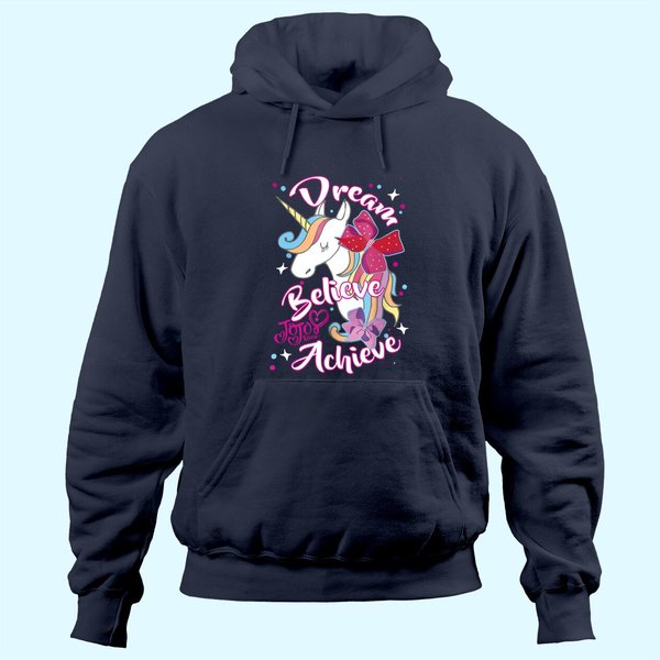 Dream Believe Achieve Unicorn Graphic Hoodie