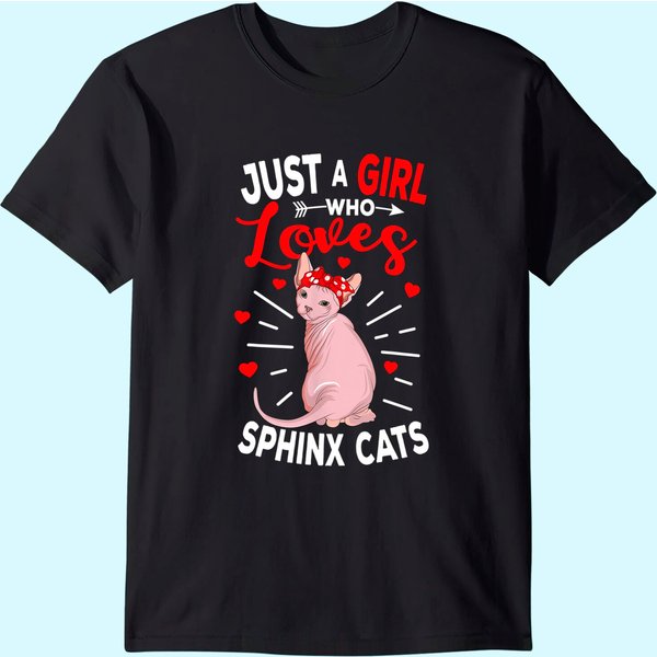 Just A Girl Who Loves Sphynx Cats Hairless T Shirt-image