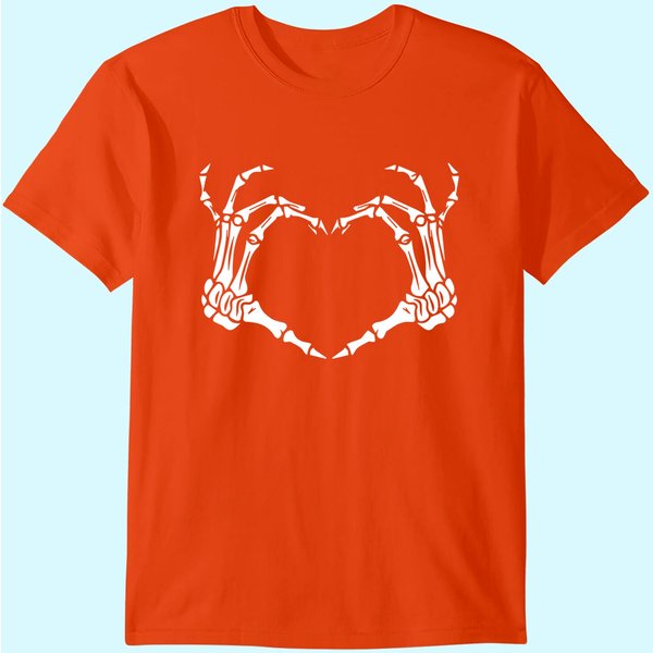 Skeleton Hand Heart Sign Bones Costume T Shirt-image