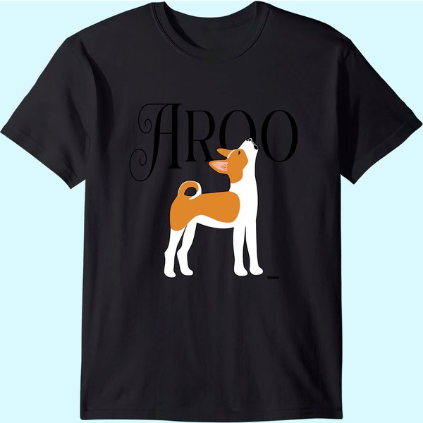 Howling Basenji Puppy Aroo A Sound Of Singing Happy Pack Dog T-Shirt-image