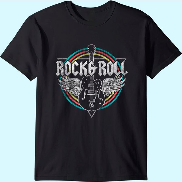 Rock & Roll Guitar Wings Music T-Shirt-image