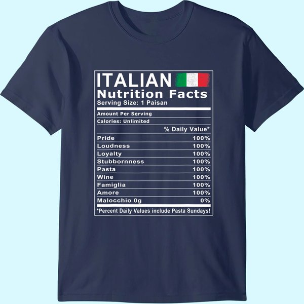 Italian Nutrition Facts T Shirt-image