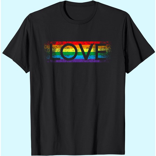 Men's Gay Pride Rainbow Love T-Shirt-image