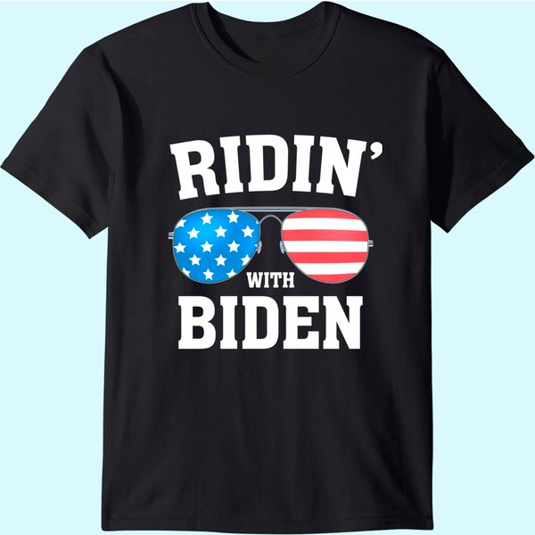 Joe Biden Kamala Harris 2020 - Ridin' With - Liberal T-Shirt-image