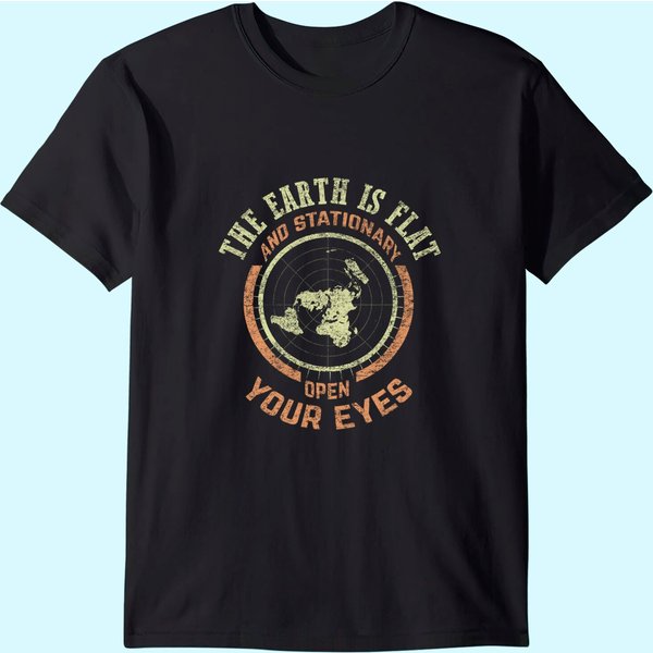 Flat Earth And Stationary Vintage Conspiracy T-Shirt-image