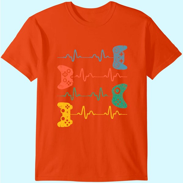 Gamer Heartbeat T-Shirt Video Game Lover Gift Shirt T-Shirt-image